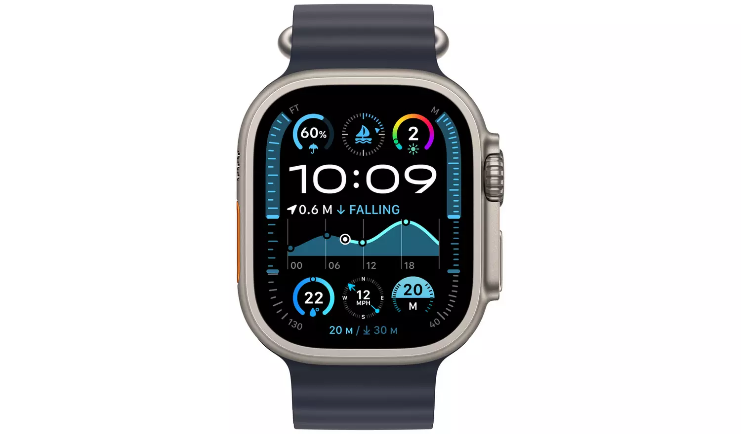 Apple Watch Ultra 2 2024 49mm Natural Navy Ocean Band