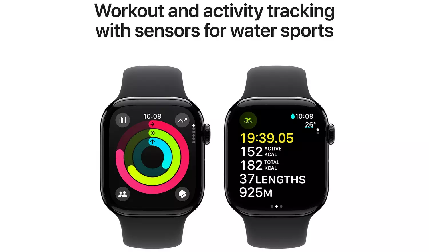 Apple Watch Series 10 GPS 42mm Jet Black Sport Band - M/L