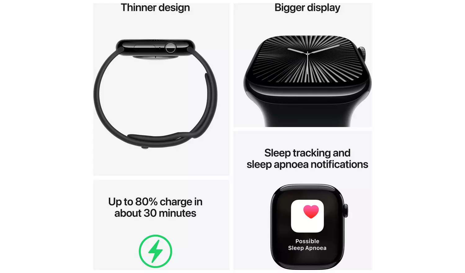 Apple Watch Series 10 GPS 46mm Jet Black Sport Band - M/L