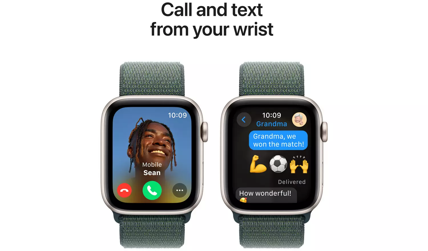 Apple Watch SE 2024 GPS 44mm Starlight Lake Green Sport Loop