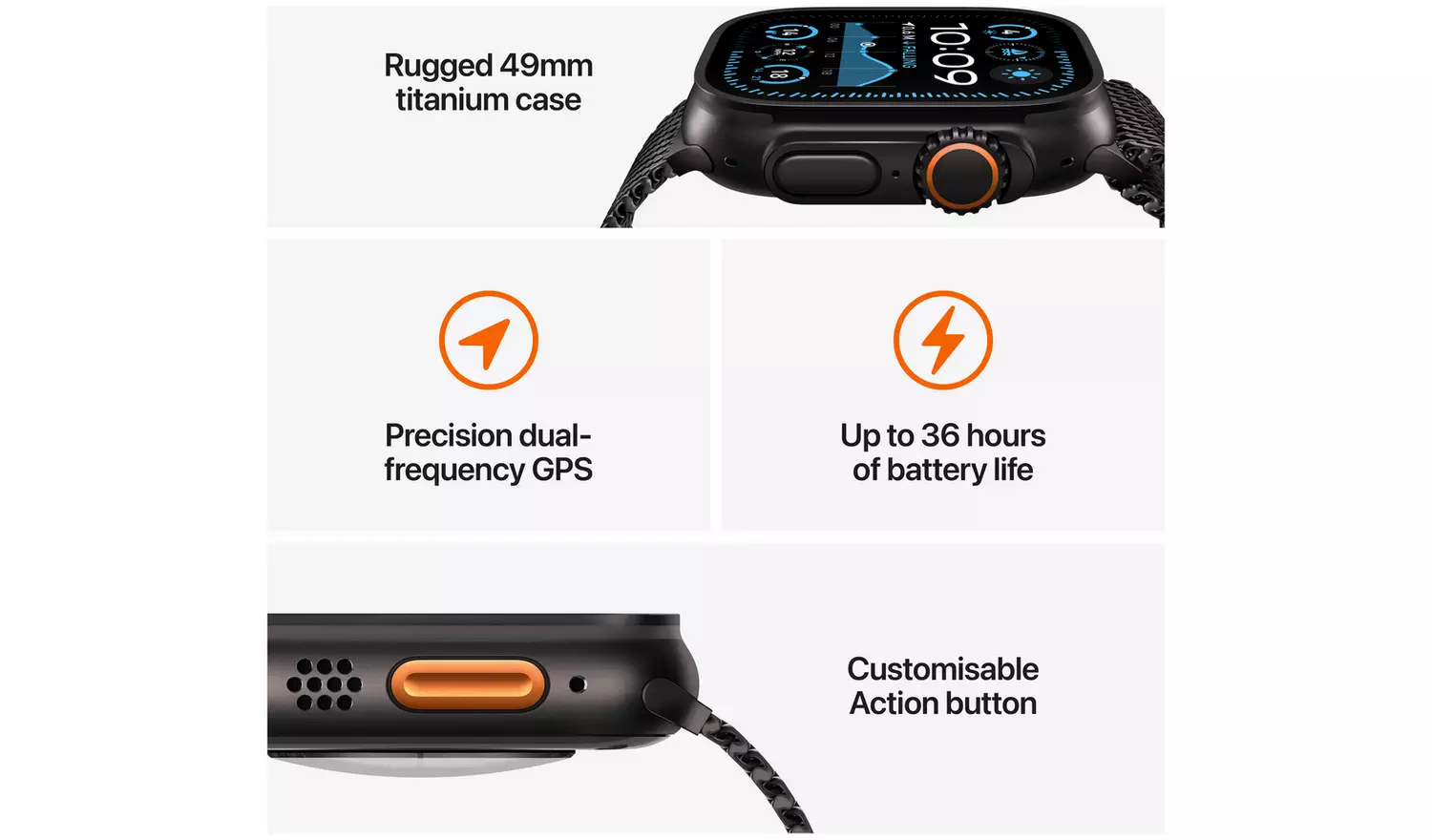 Apple Watch Ultra 2 2024 49mm Black Trail Loop - S/M