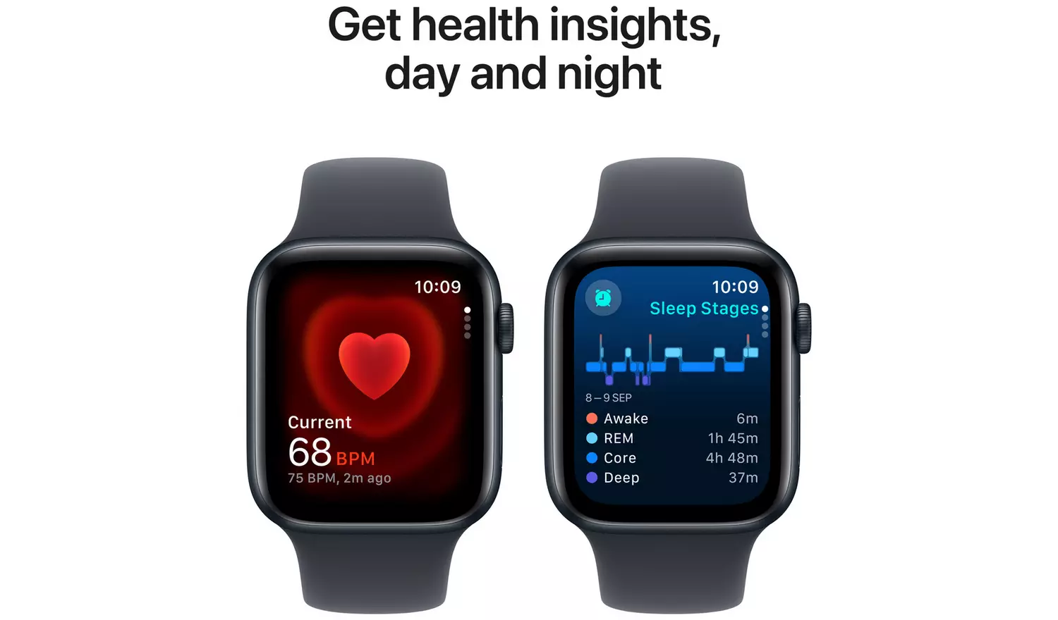 Apple Watch SE 2024 GPS 44mm Midnight Sport Band - M/L