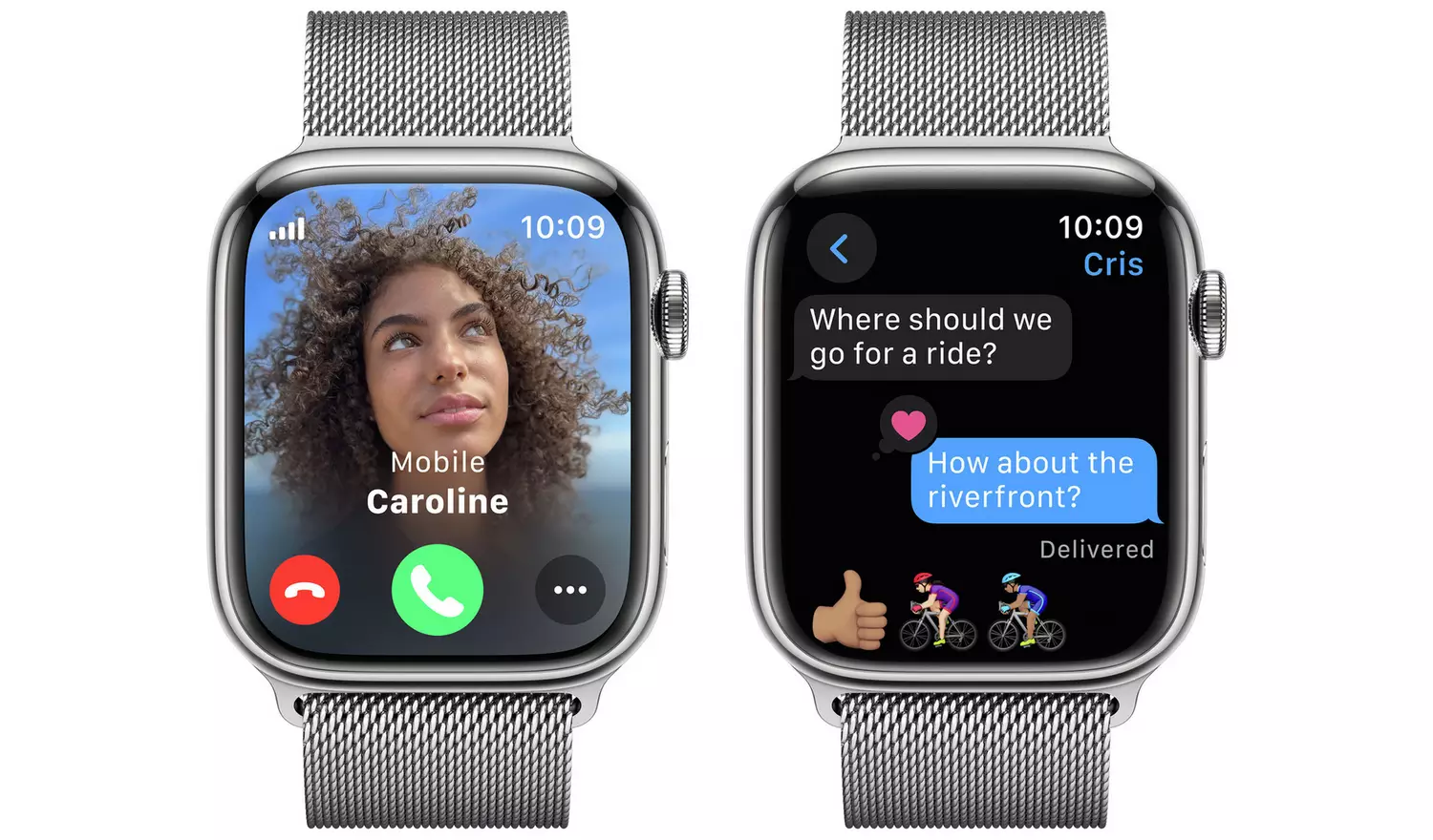 Apple Watch Series 9 GPS+Cellular 45mm Silver Milanese Loop