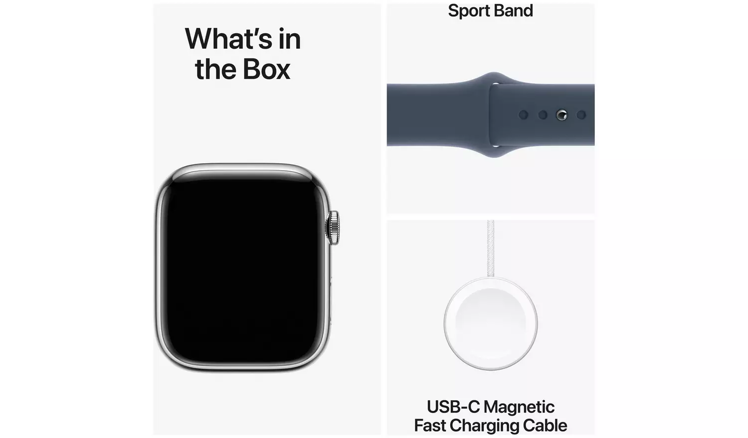 Apple Watch Series 9 GPS+Cell 45mm Steel Storm Blue Band S/M