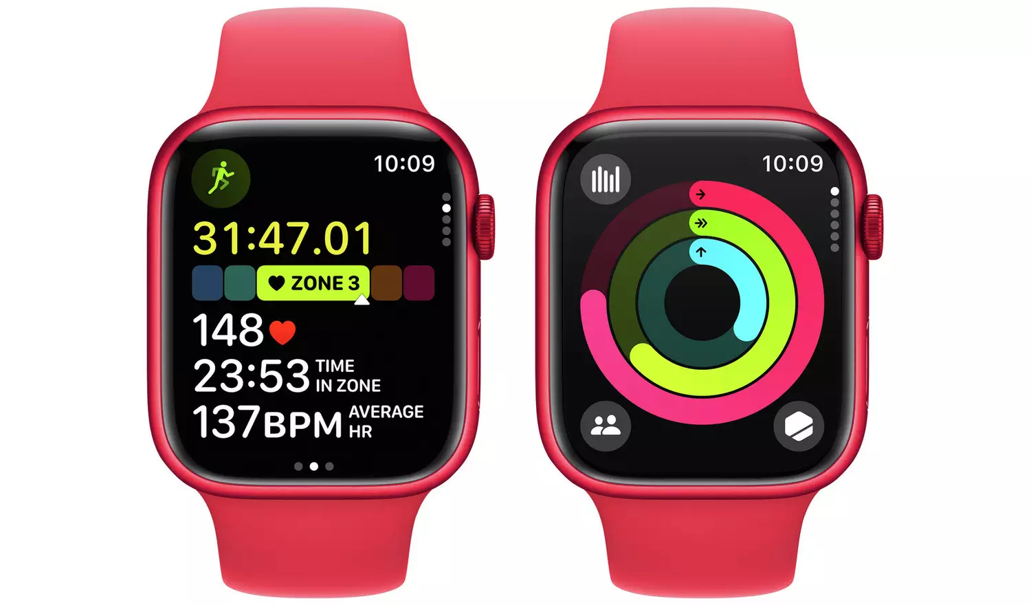 Apple Watch Series 9 GPS 45mm Red Sport Band - M/L