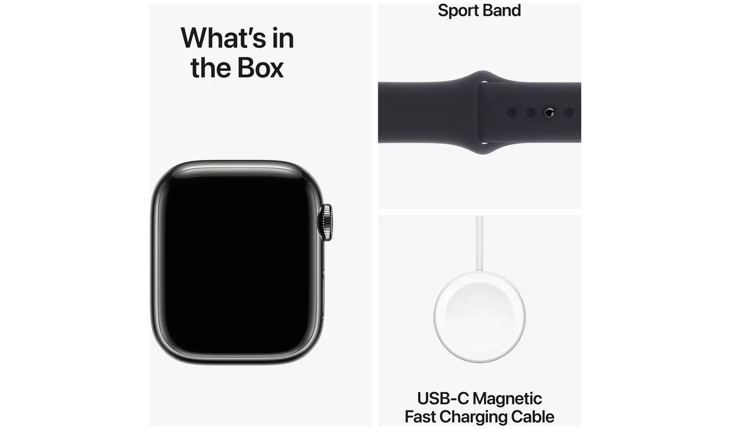 Apple Watch Series 9 GPS+Cell 41mm Steel & Midnight Band M/L