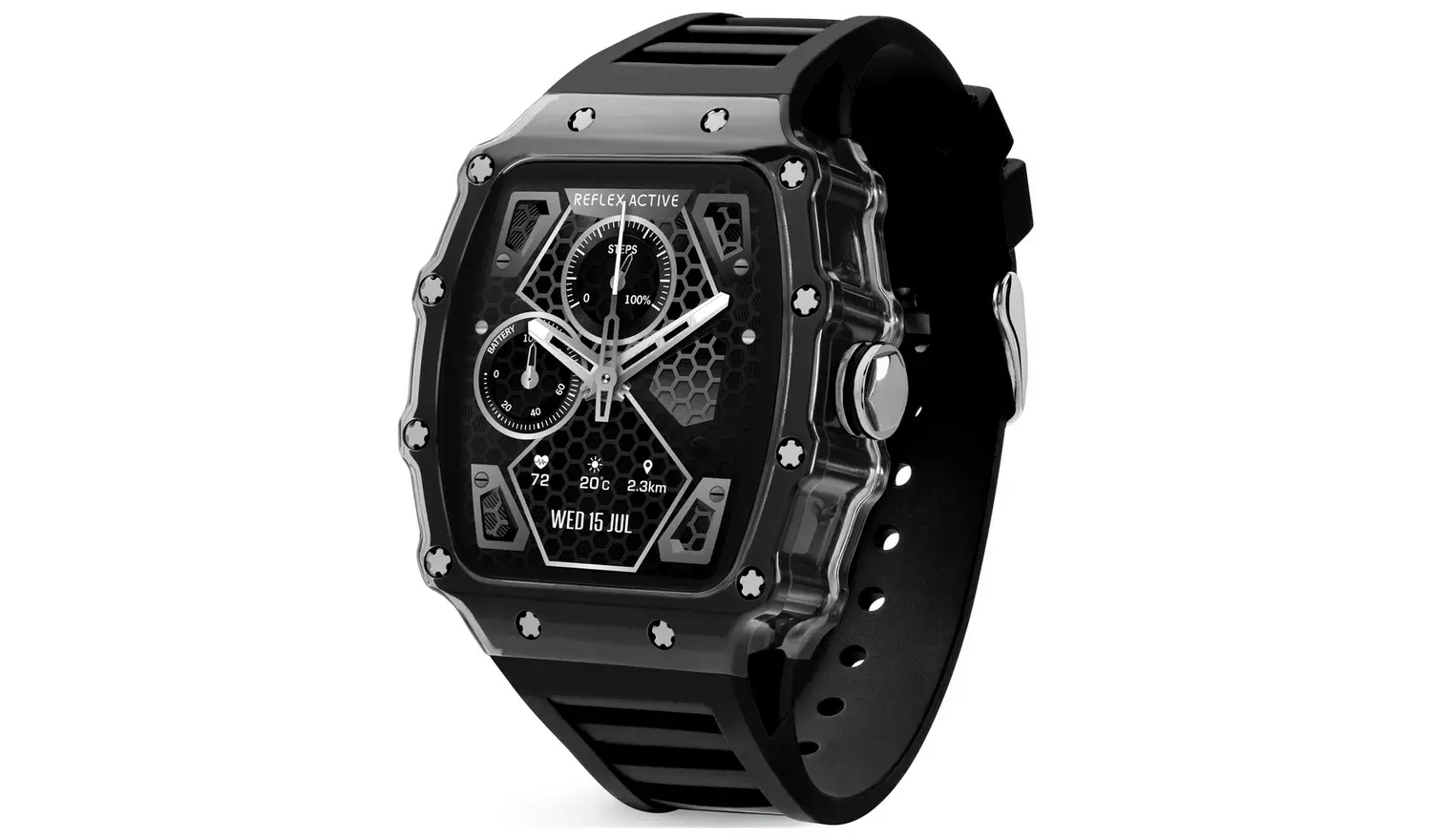 Reflex Active Black Strap Calling Smart Watch