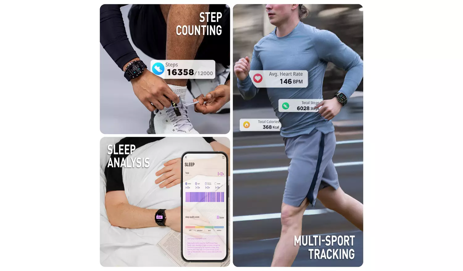 Reflex Active Black Strap Calling Smart Watch