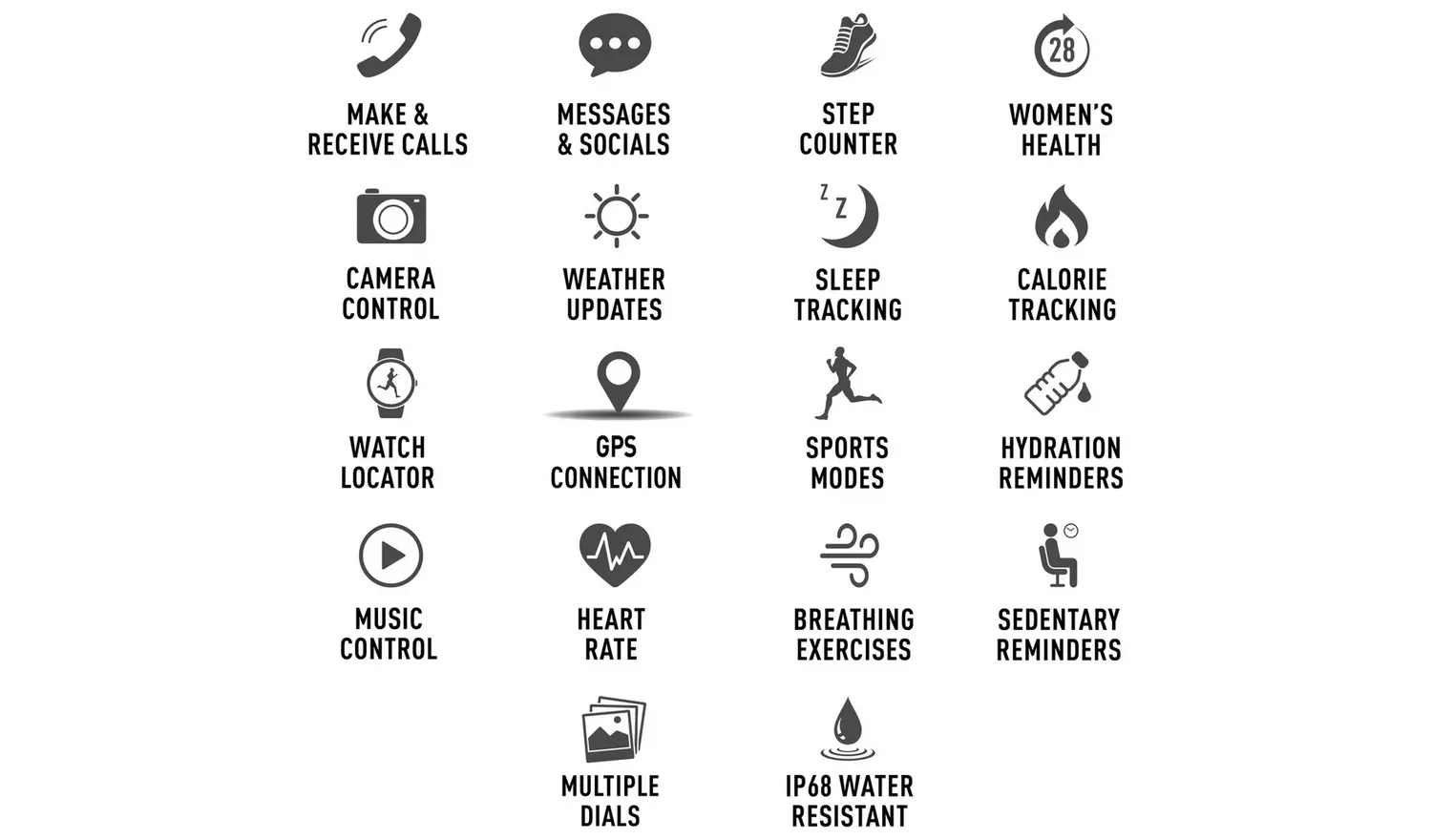 Reflex Active Black Strap Calling Smart Watch