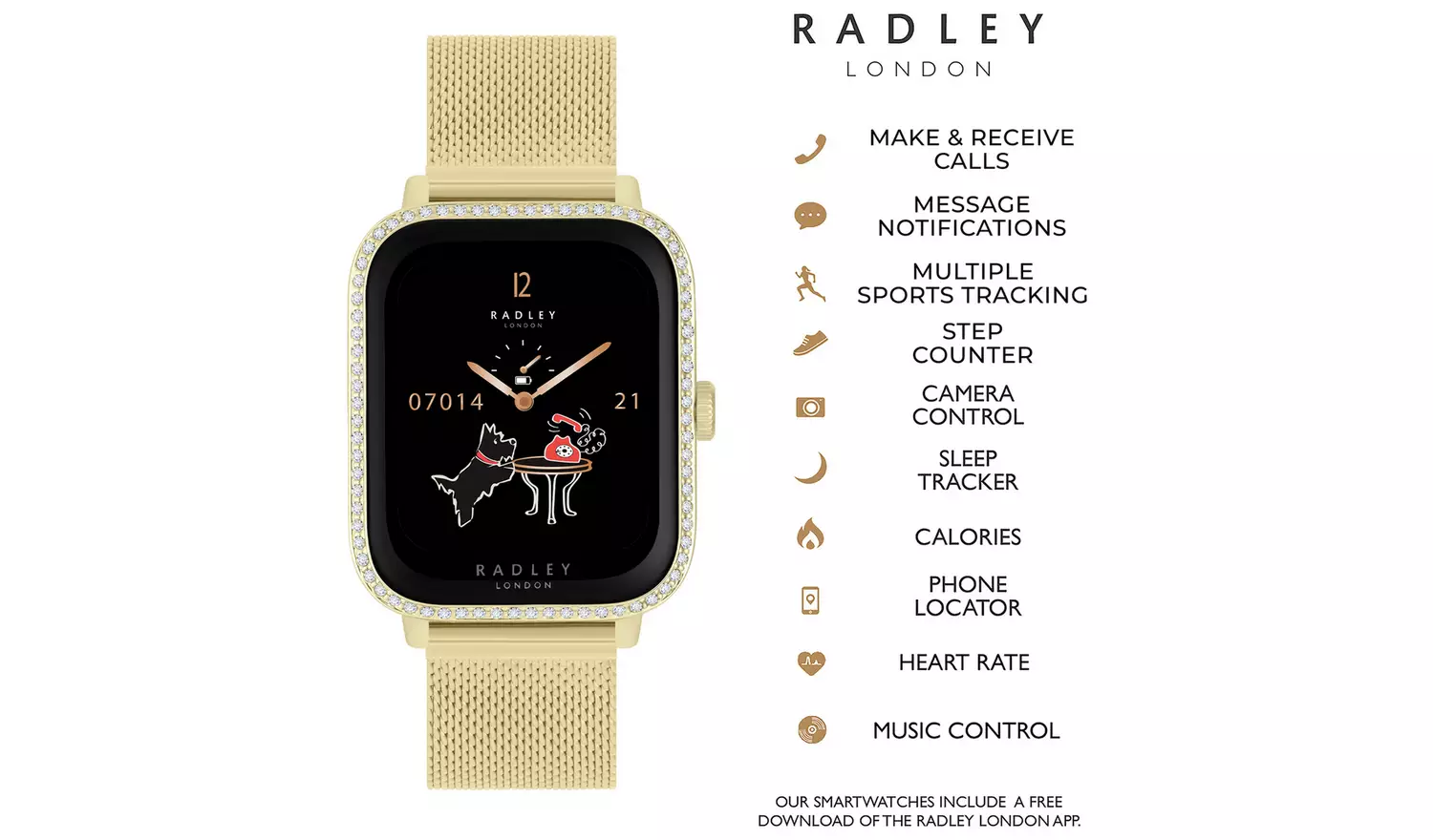 Radley Series 20 Stone Set Bezel Calling Smart Watch Set