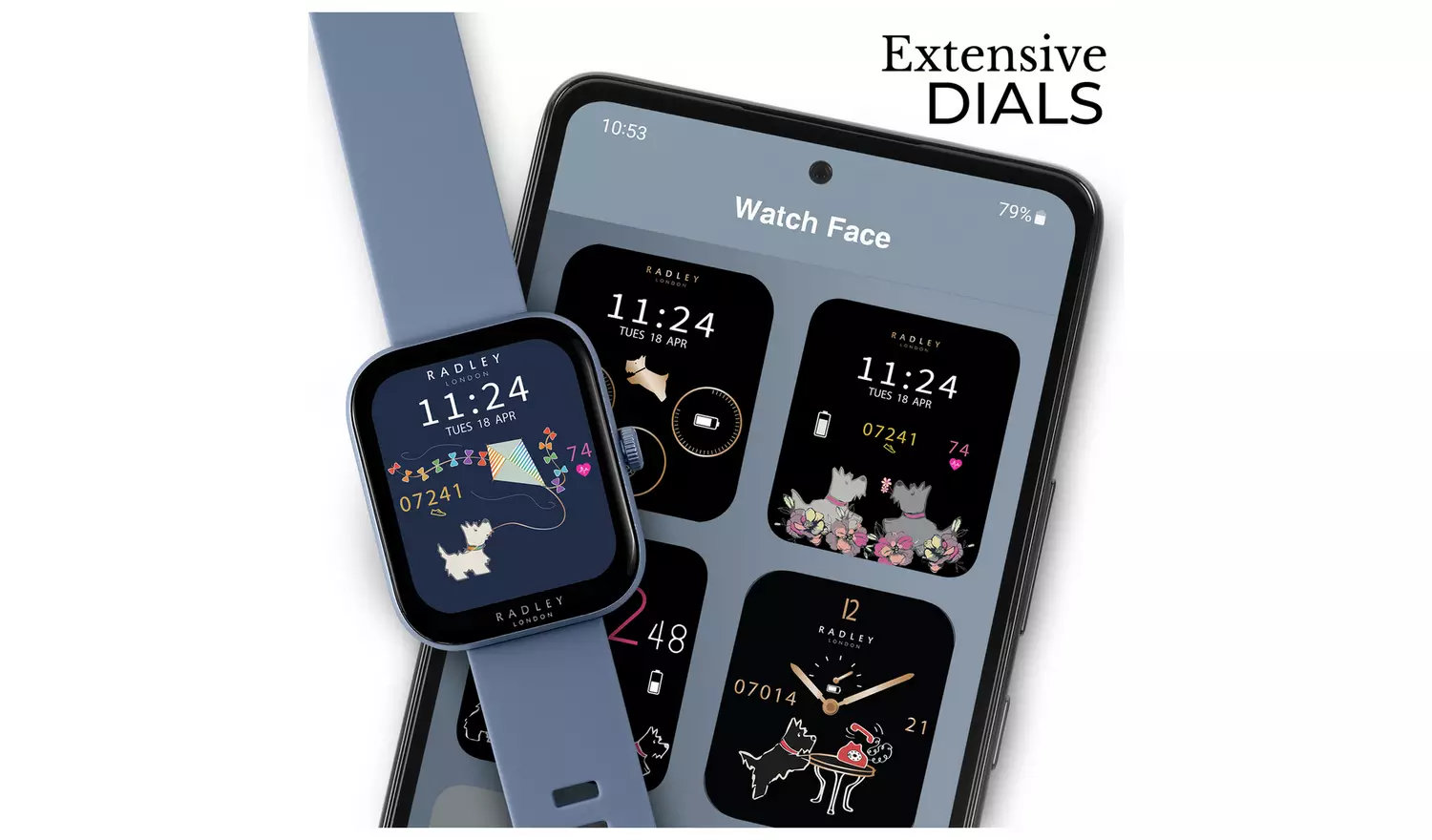 Radley Denim Blue Silicone Strap Calling Smart Watch