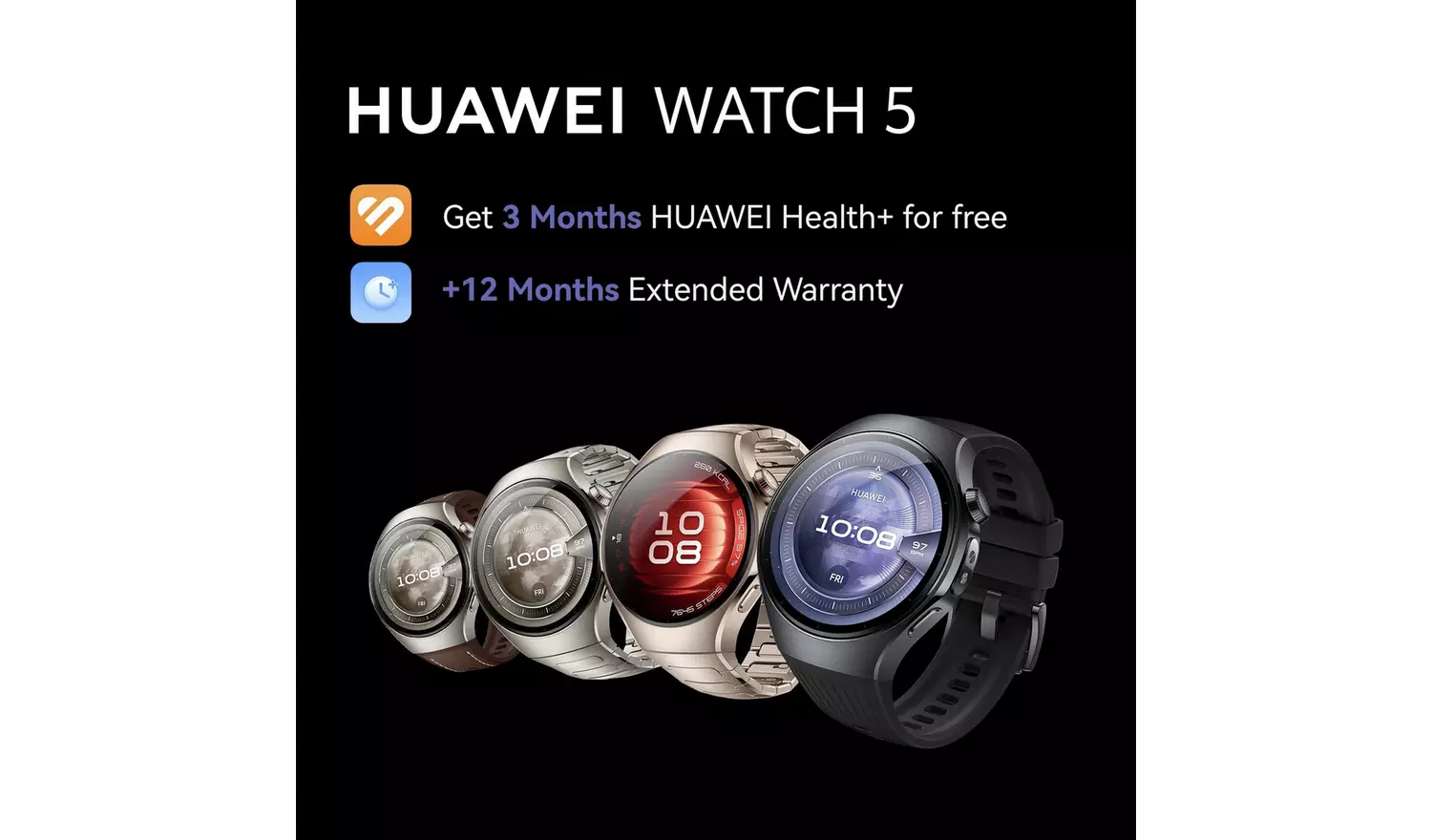 HUAWEI Watch 5 46mm Wi-Fi Smart Watch - Titanium Silver