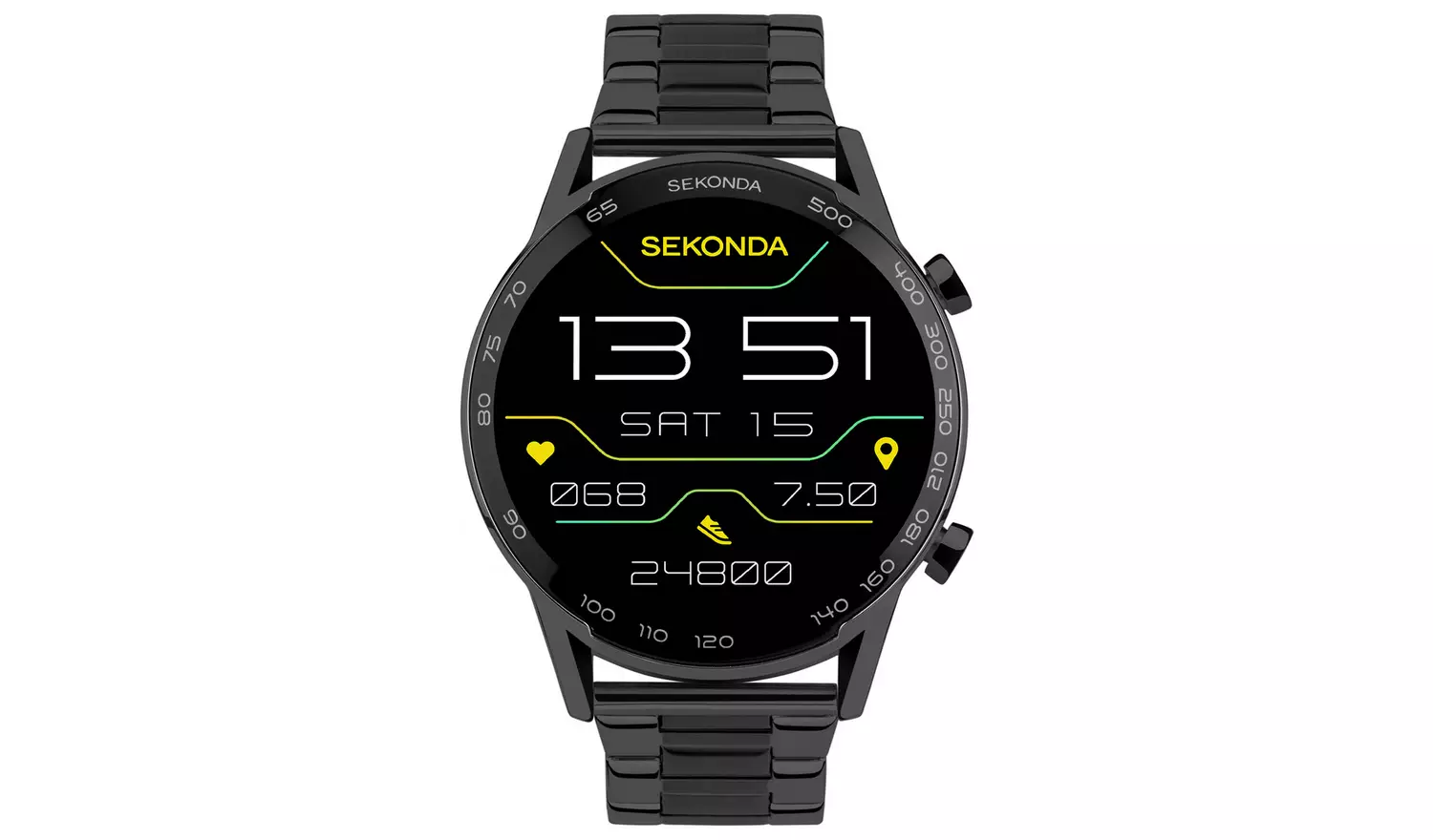 Sekonda Black Stainless Steel Bracelet Smart Watch