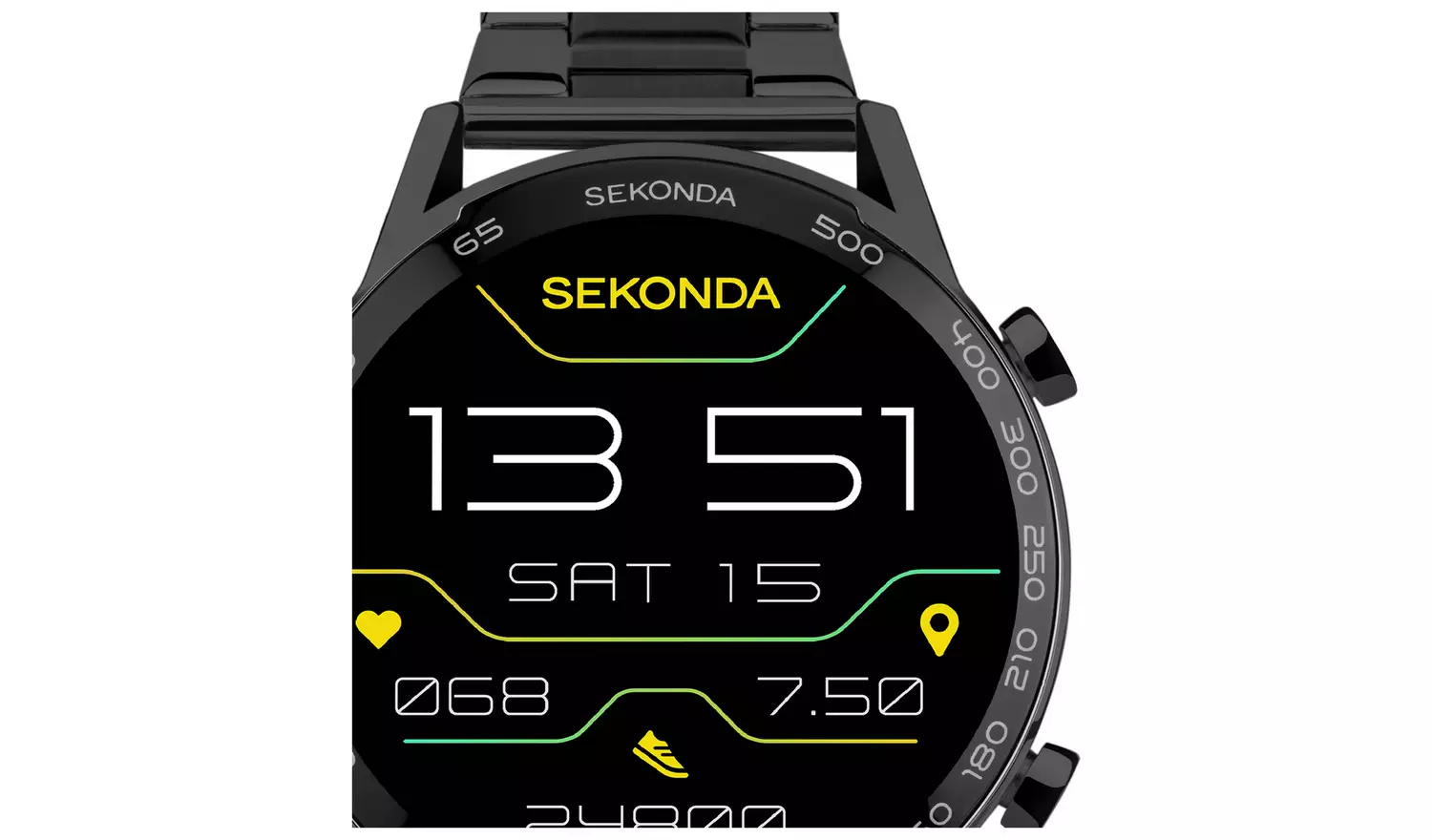 Sekonda Black Stainless Steel Bracelet Smart Watch