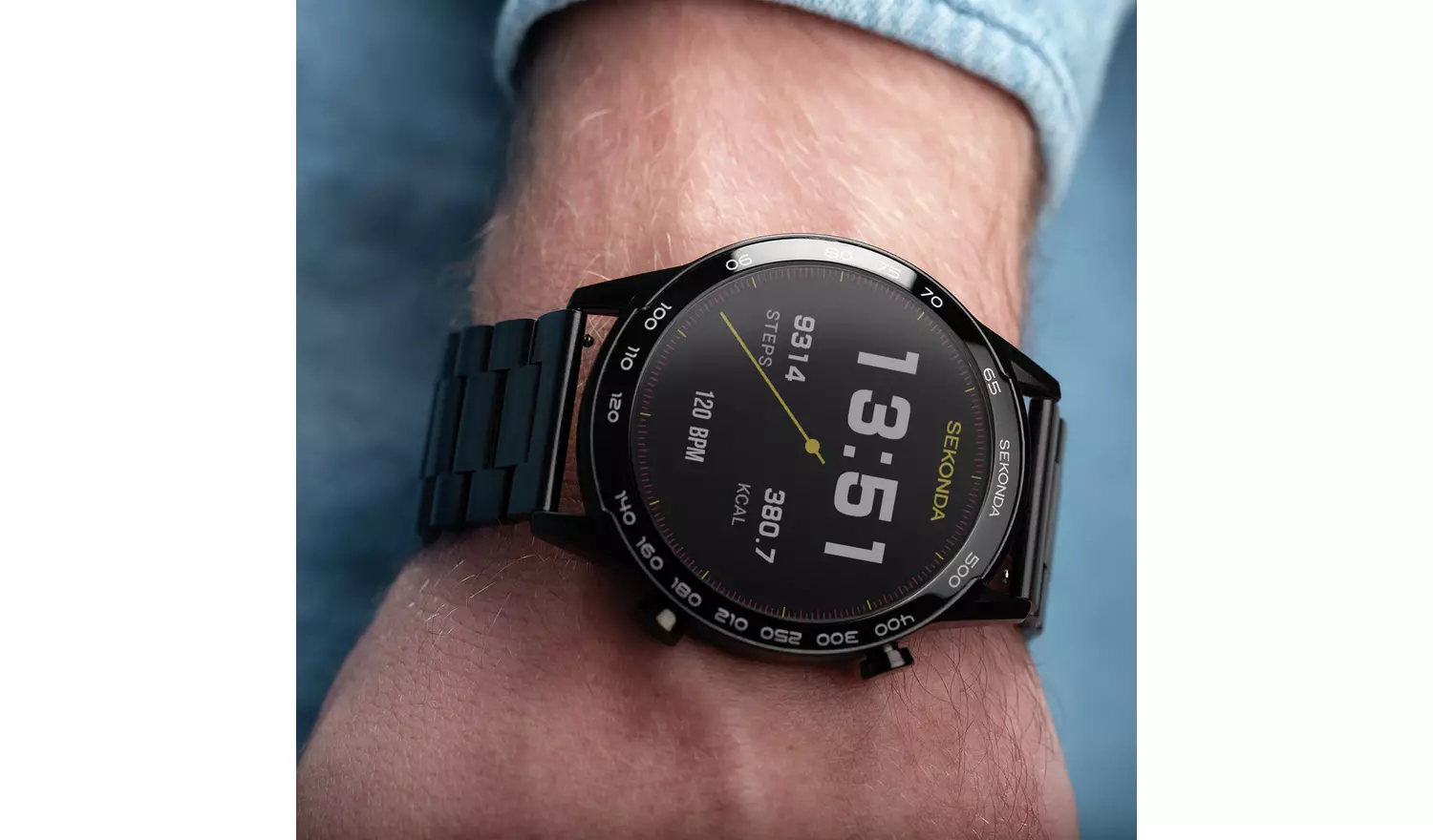 Sekonda Black Stainless Steel Bracelet Smart Watch