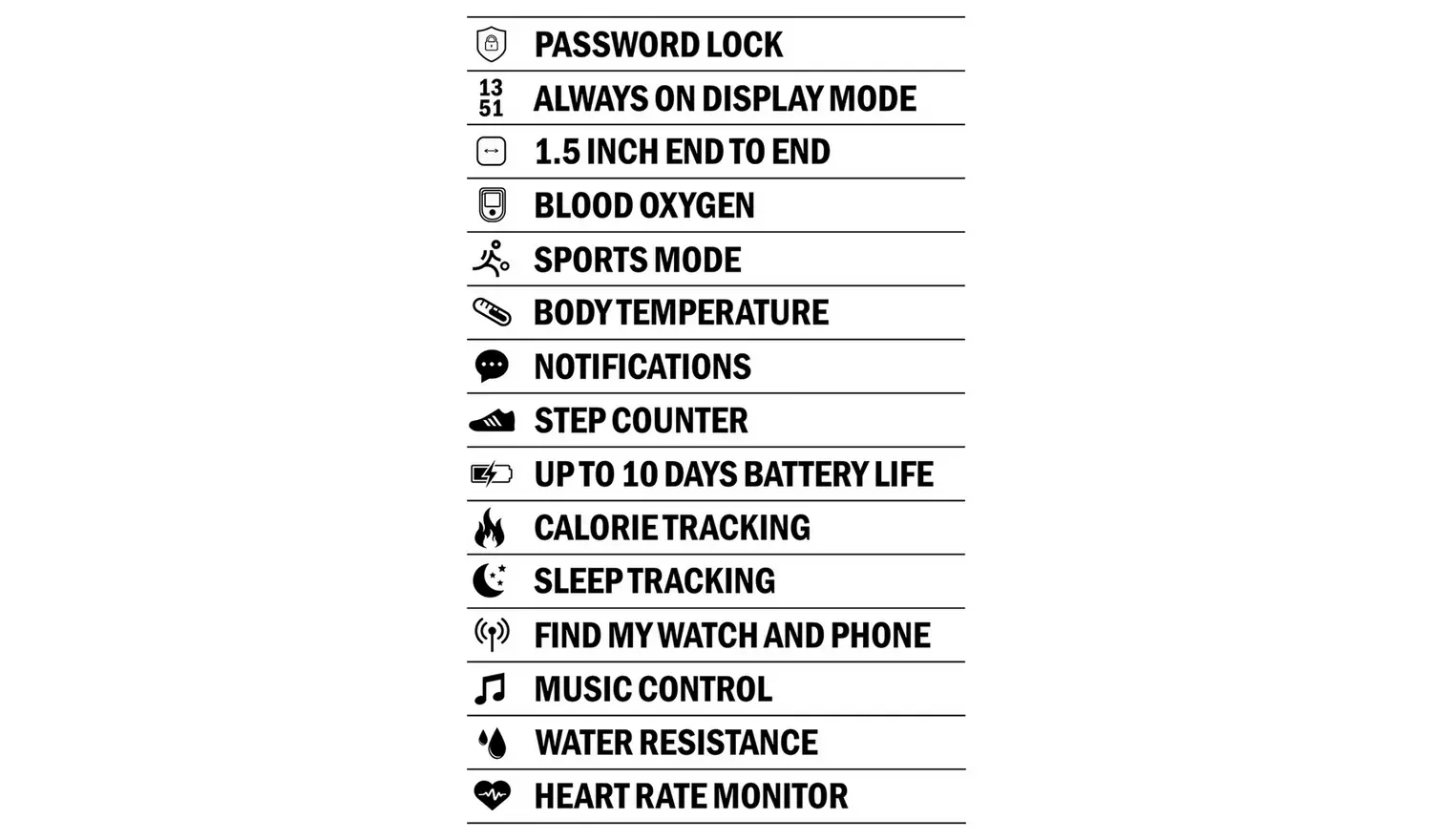 Sekonda Black Stainless Steel Bracelet Smart Watch