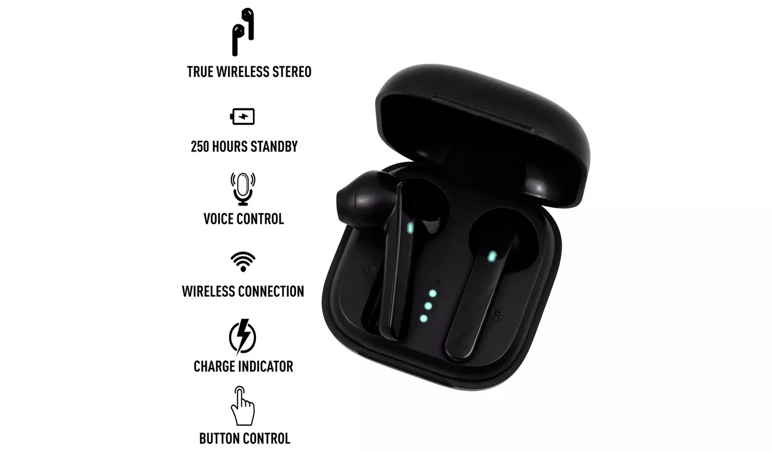 Reflex Active Black Calling Smart Watch And Earbud Set