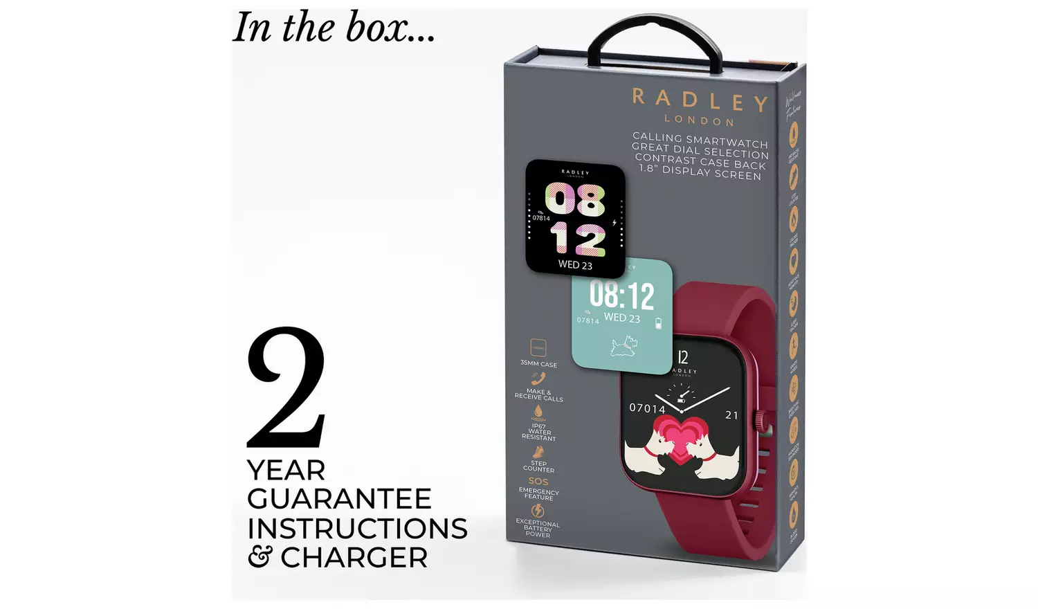 Radley Berry Red Silicone Strap Calling Smart Watch
