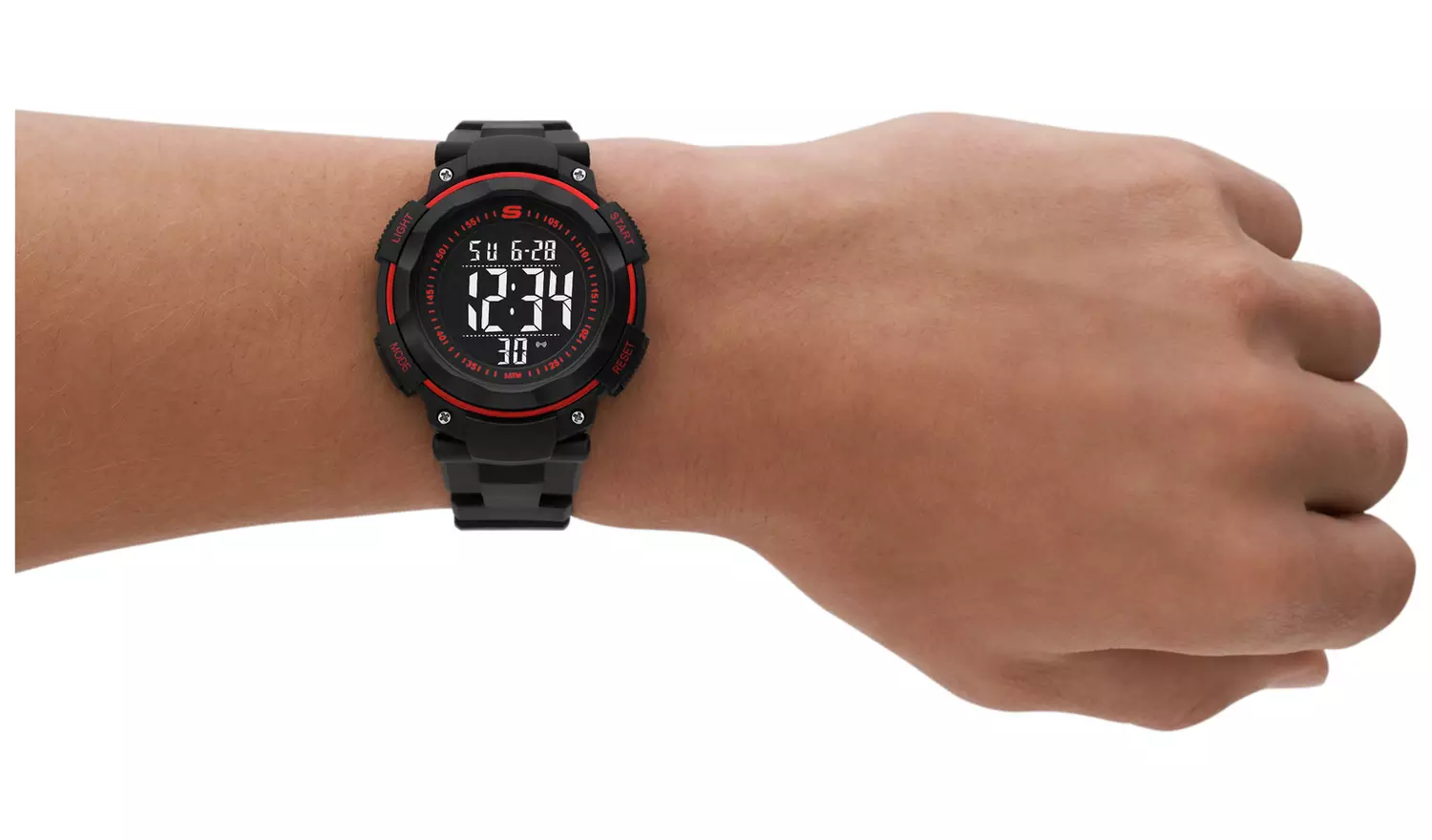 Skechers Ruhland Black Strap Digital Chronograph Sport Watch