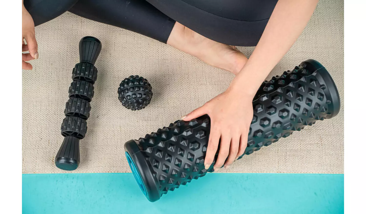 Decathlon Massage Kit: Massage Roller, Ball and Stick