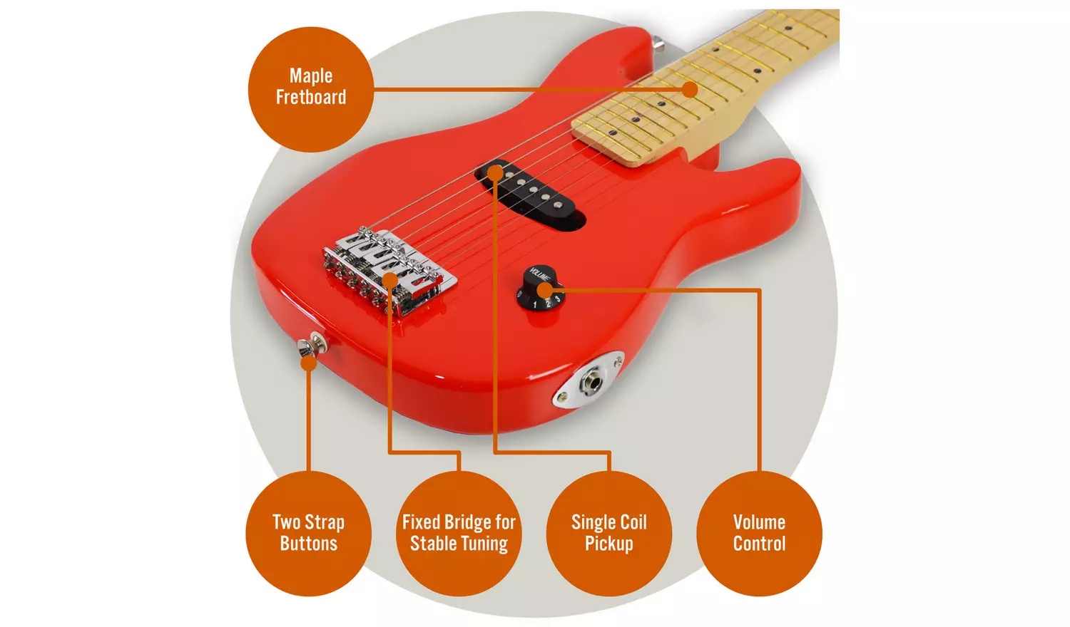 3rd Avenue 1/4 Size Kids Electric Guitar Pack - Red