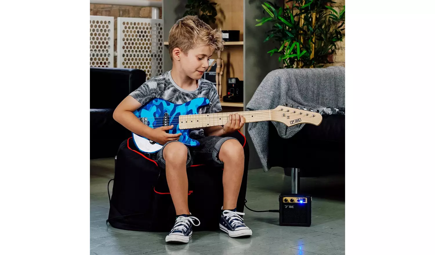 3rd Avenue 1/4 Size Kids Electric Guitar Pack - Camouflage