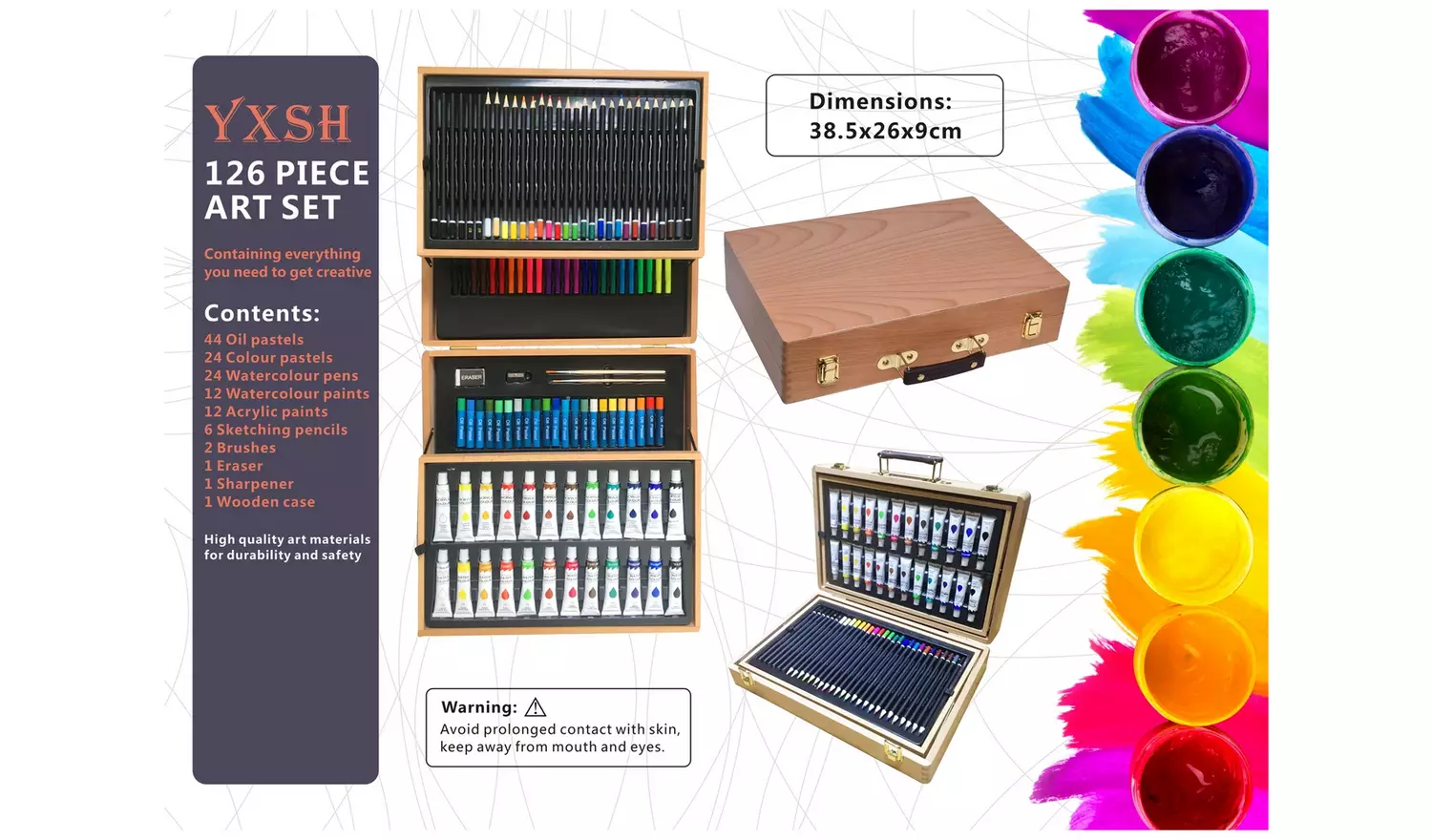 YXSH Portable Art Chest - 126 Pieces