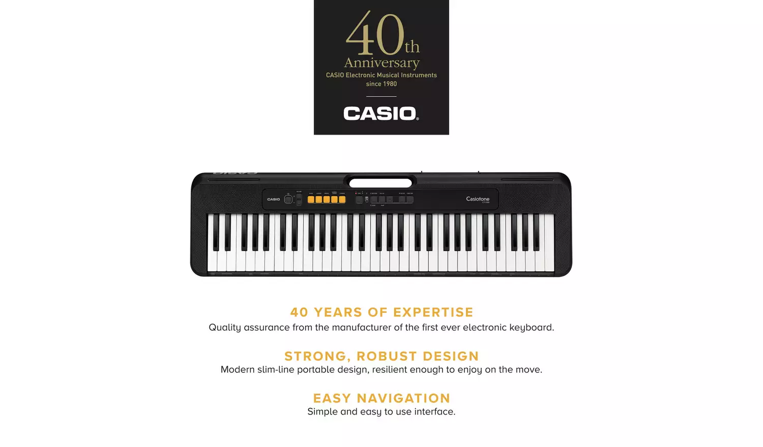 Casio CT-S100AD Keyboard, Stand, Headphones & Lessons Bundle