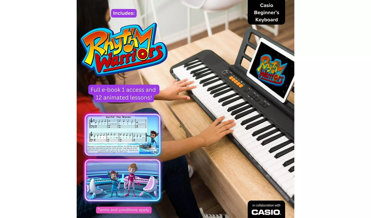 Casio Beginners Keyboard & Rhythm Warriors Lessons Bundle