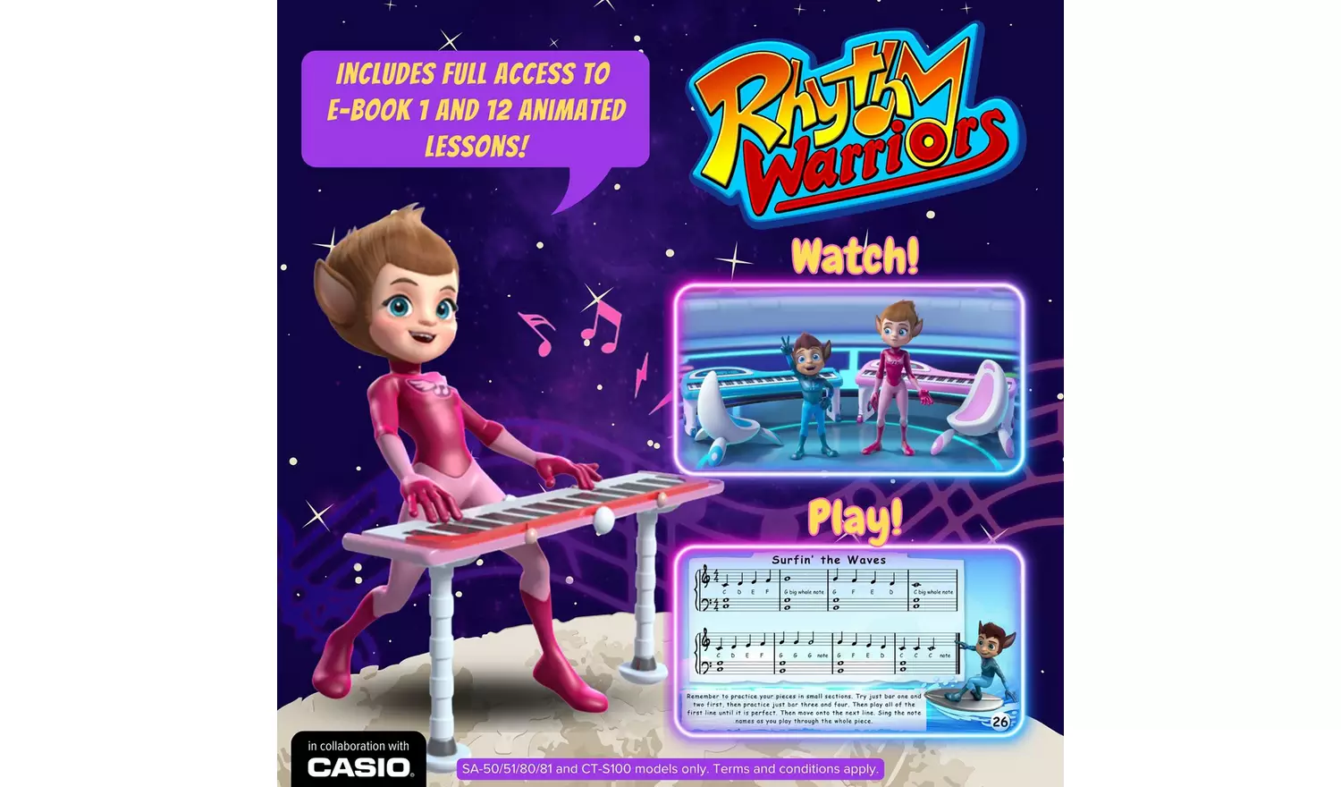 Casio Beginners Keyboard & Rhythm Warriors Lessons Bundle