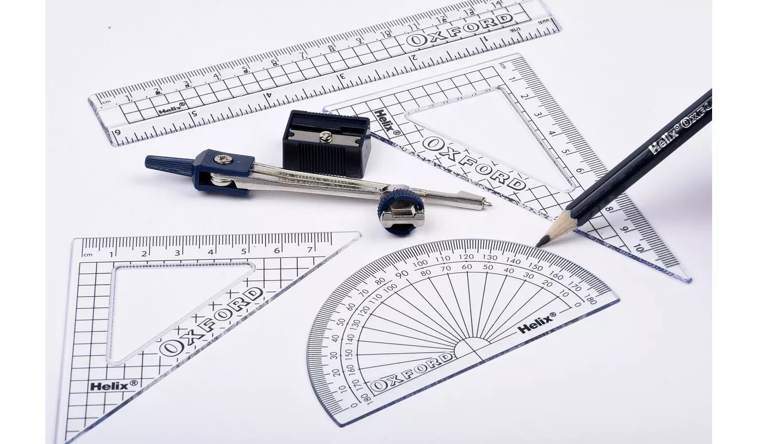 Helix Oxford 9 Piece Maths Metal Tin Stationery Sets