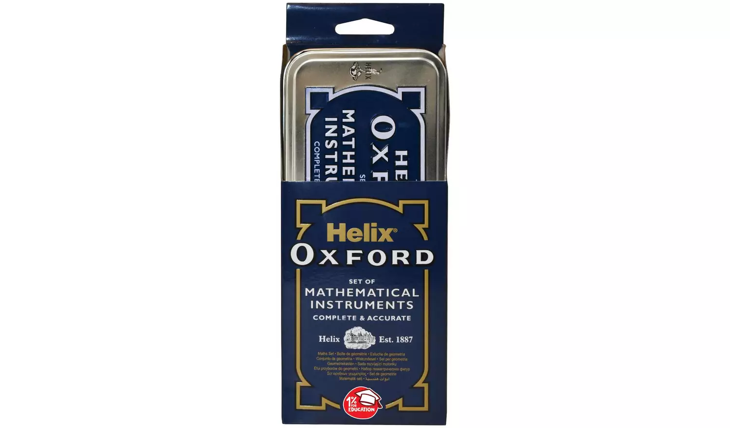 Helix Oxford 9 Piece Maths Metal Tin Stationery Sets