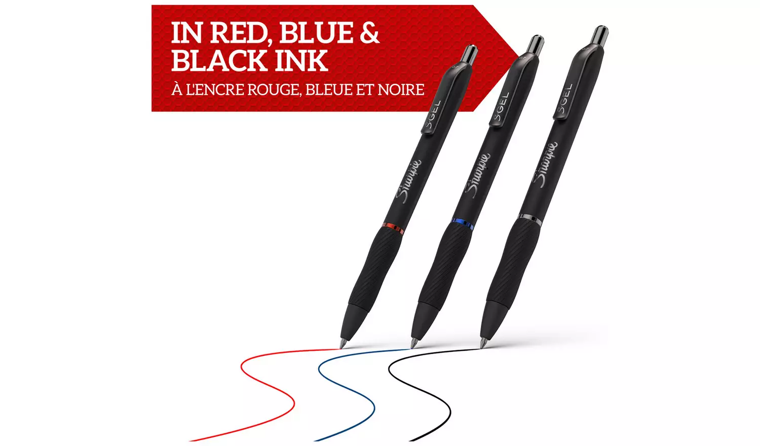 Sharpie S-Gel 0.7mm Black Pen - Pack of 3