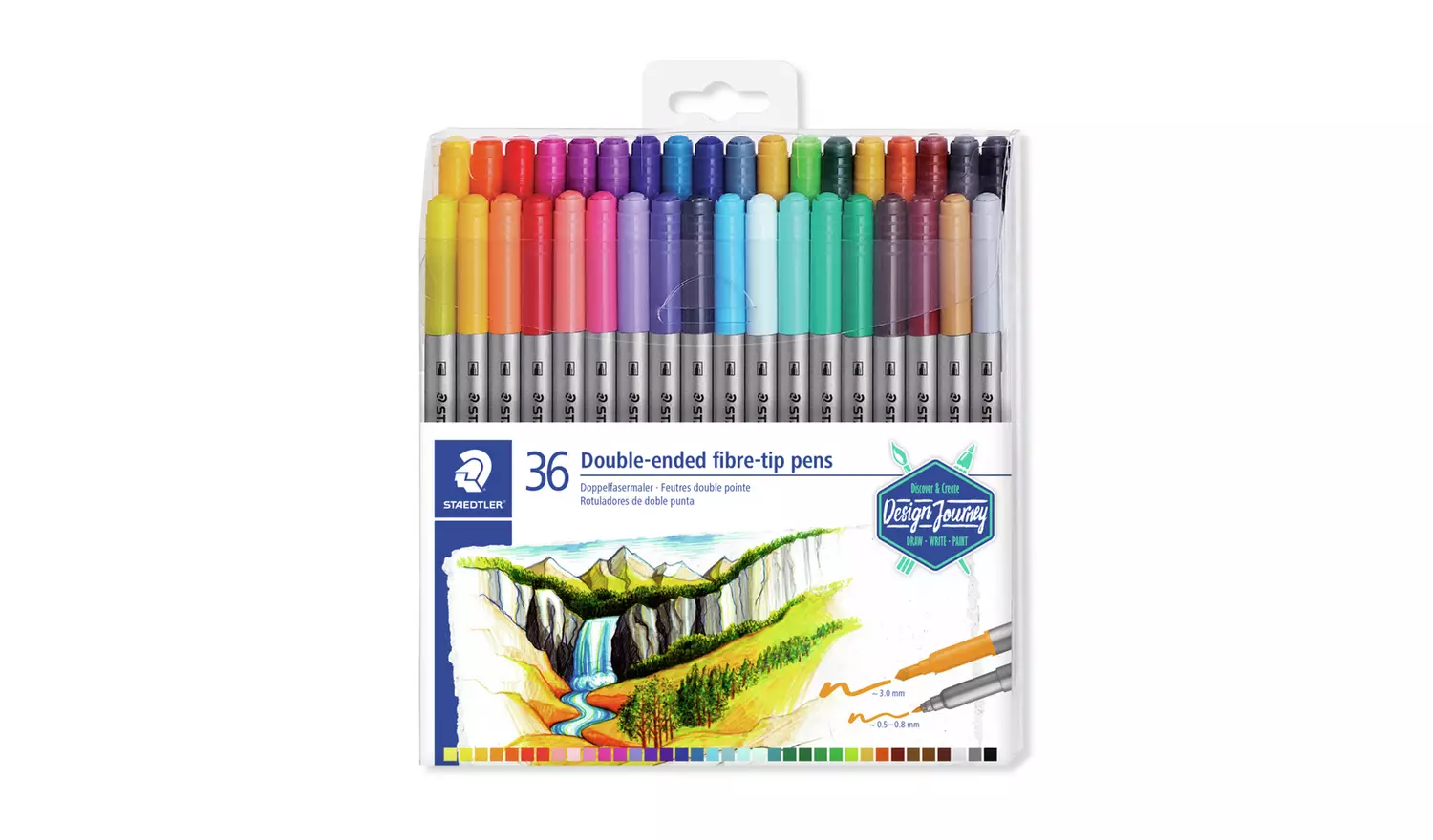 Staedtler Double Ended Fiber Tip Pens - Pack of 36