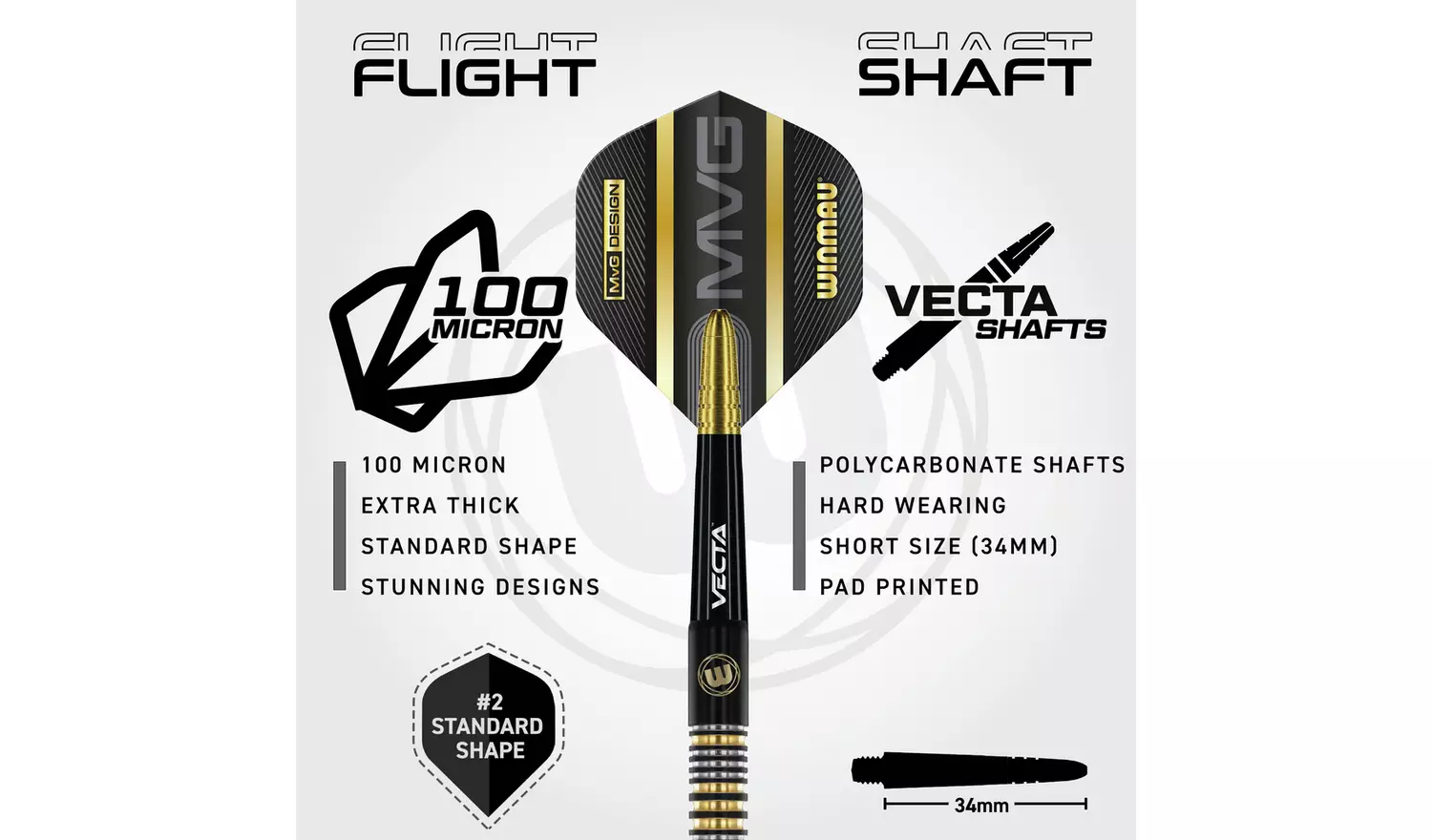 Winmau MVG Trilogy 21.5g 90% Tungsten Darts