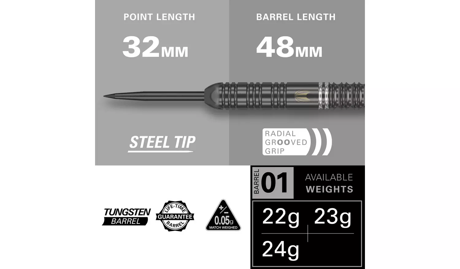 Target Ares 24g Tungsten Darts Set
