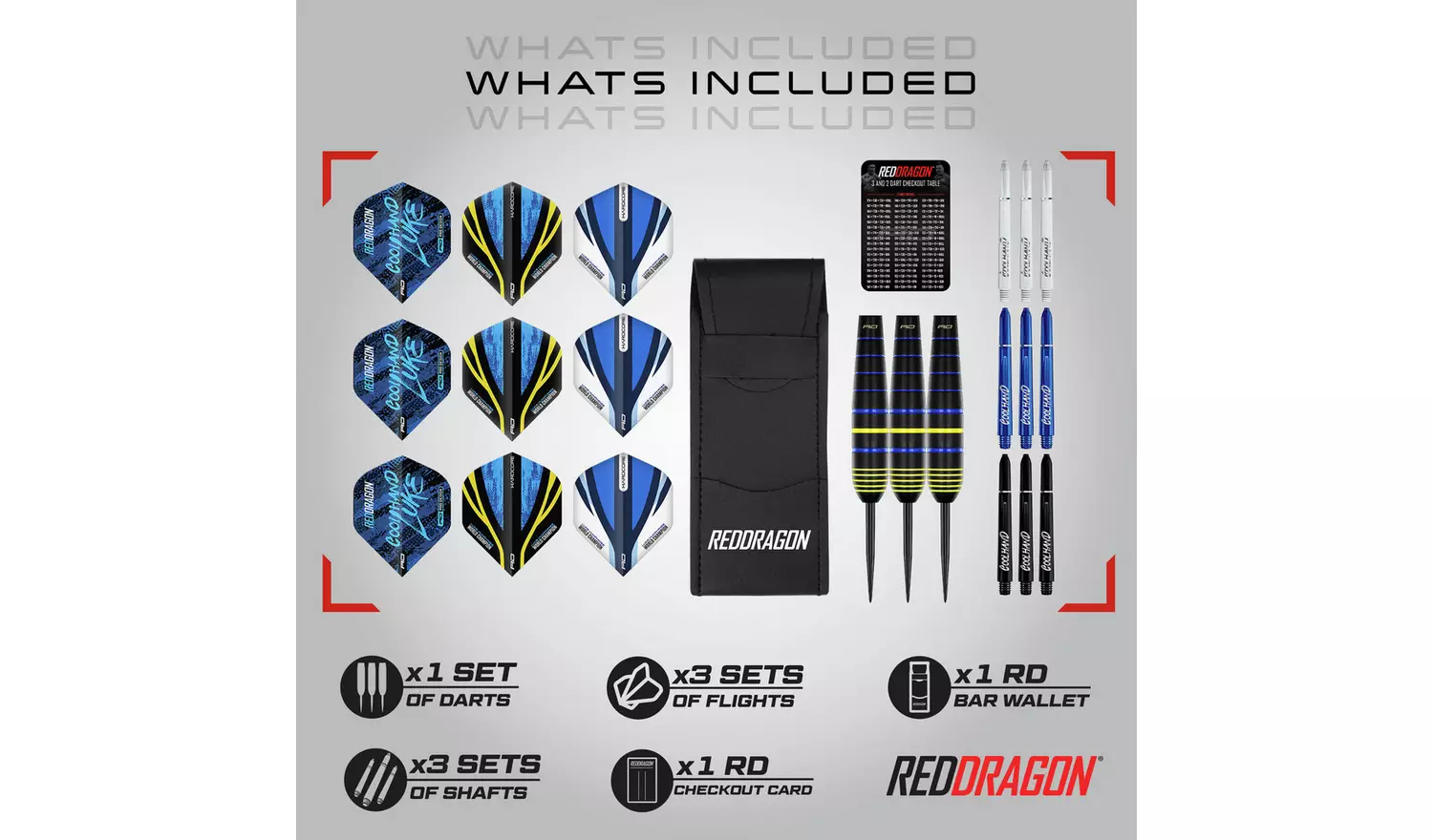 Red Dragon Luke Humphries Coolhand 22g Brass Darts Set