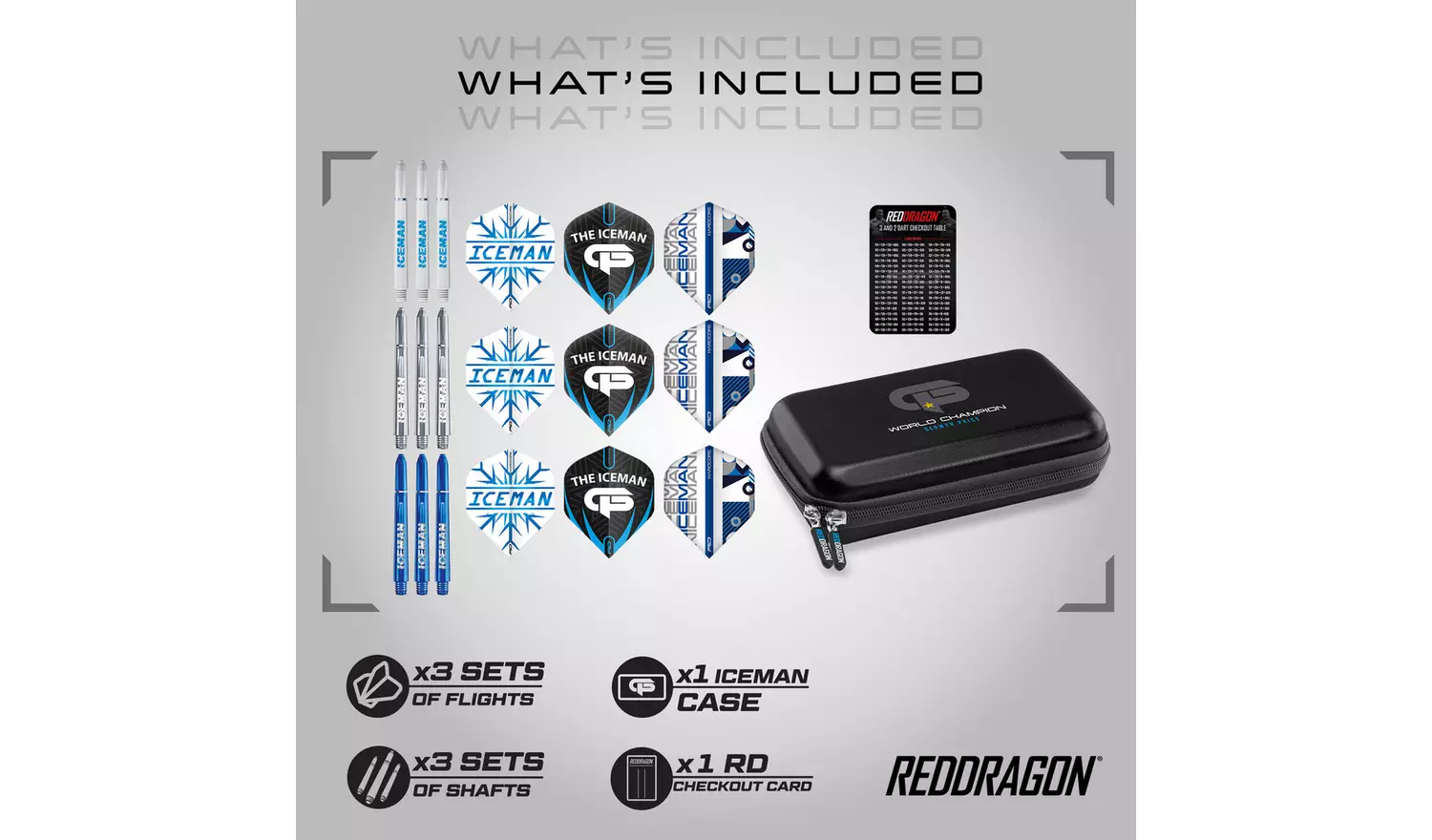 Red Dragon Gerwyn Price Iceman Darts Case and Accessories