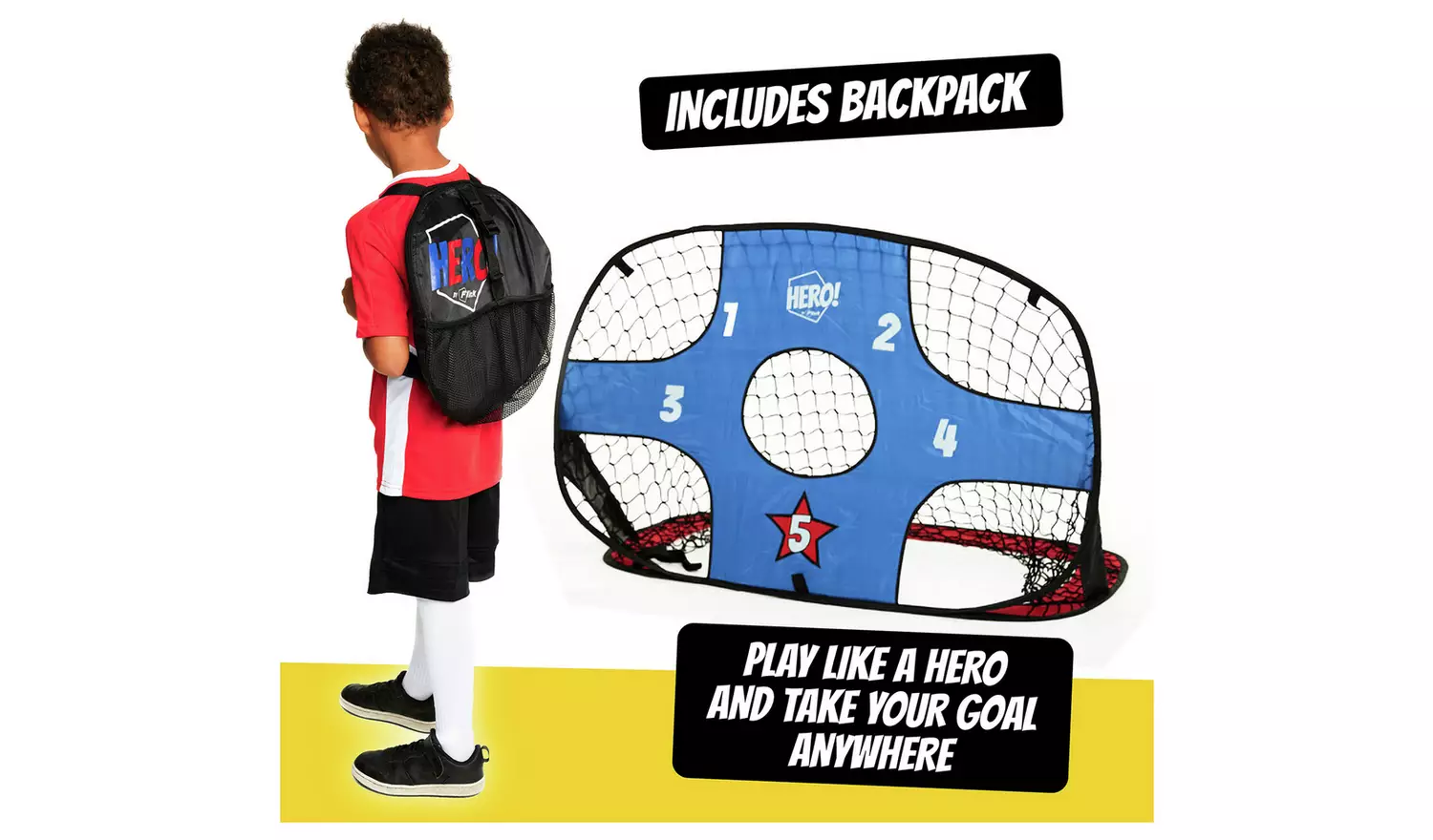 Football Flick 3.5 x 2ft Hero Strikers Goal Pack