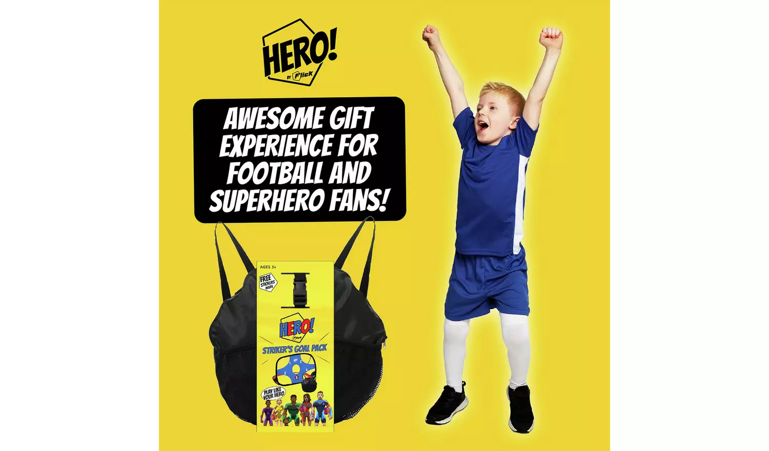 Football Flick 3.5 x 2ft Hero Strikers Goal Pack