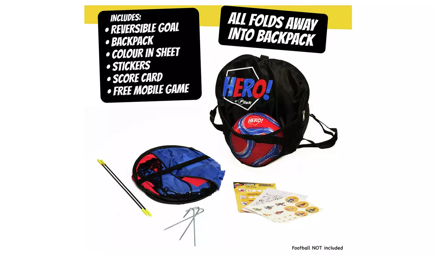 Football Flick 3.5 x 2ft Hero Strikers Goal Pack