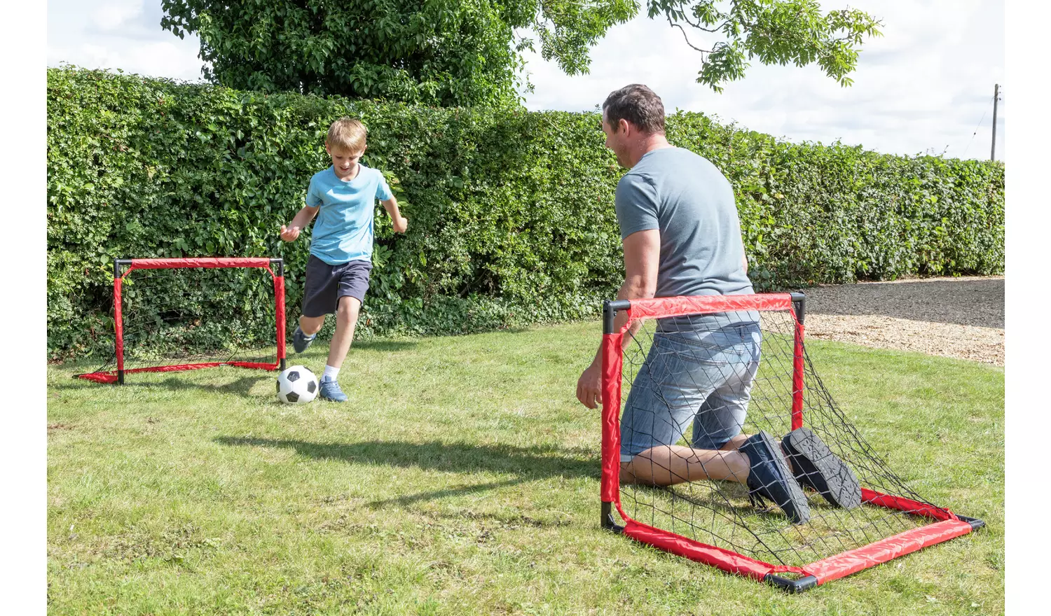 Opti Ball, Pump and 3 x 2ft 1 on 1 Football Goal - Set of 2
