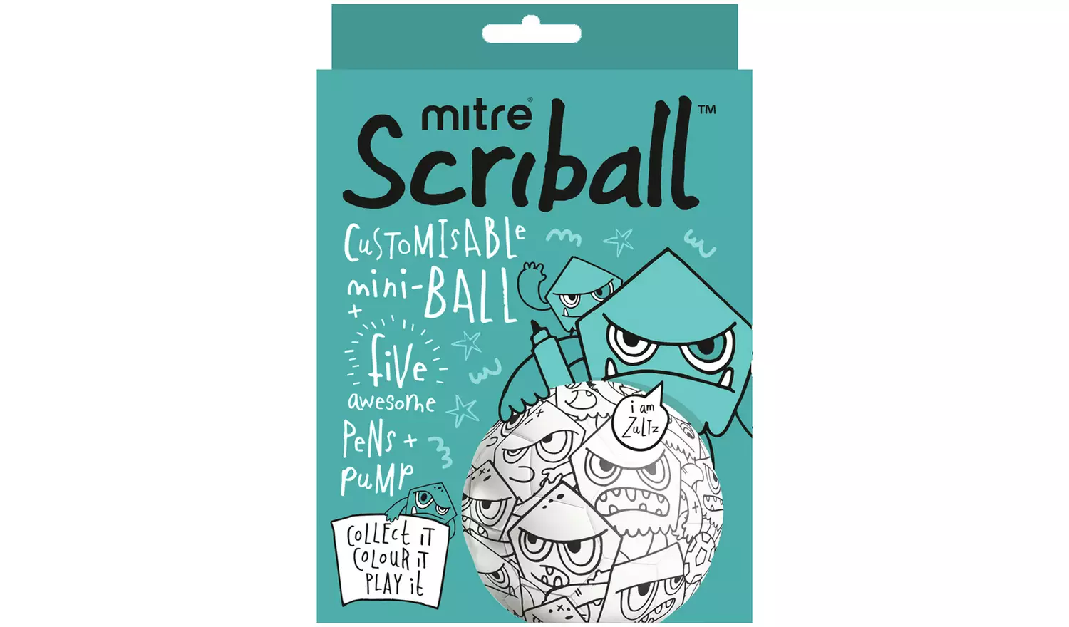 Mitre Zoids Scriball Colouring Mini Football