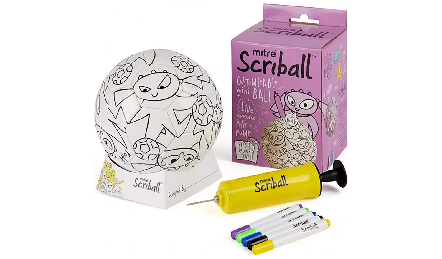 Mitre Zoids Scriball Colouring Mini Football