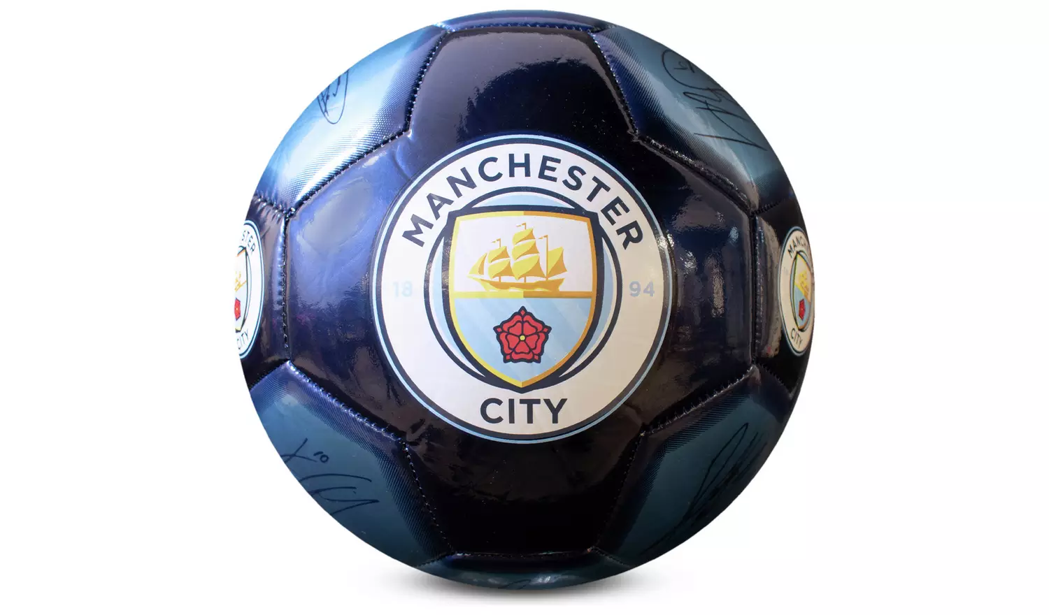 Manchester City FC Size 5 Signature Football - Blue