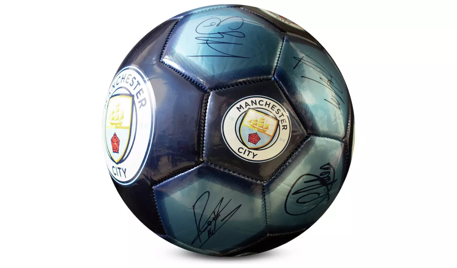 Manchester City FC Size 5 Signature Football - Blue
