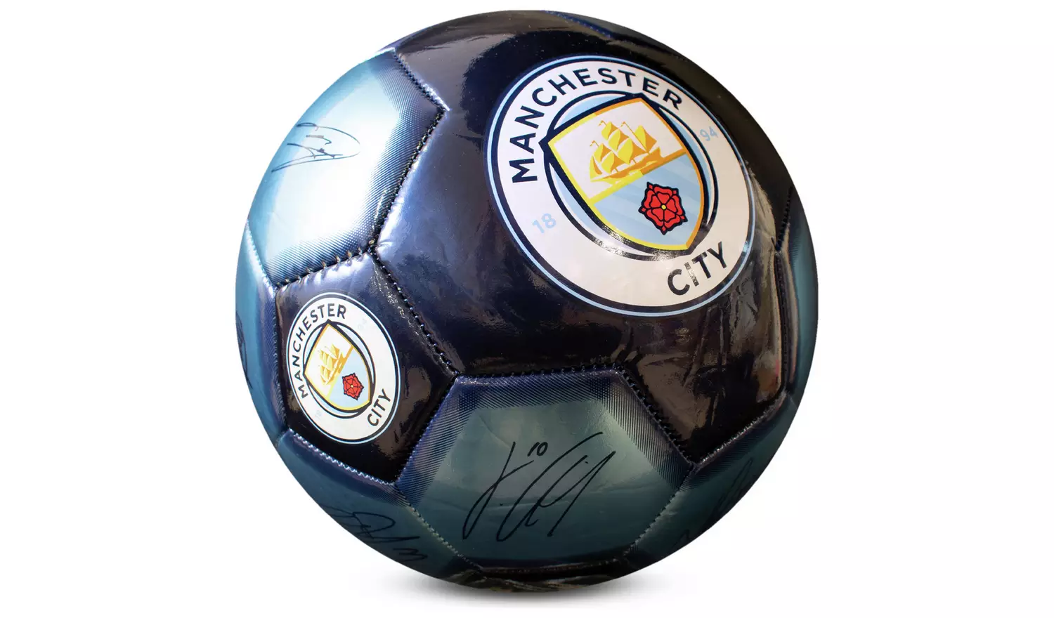 Manchester City FC Size 5 Signature Football - Blue