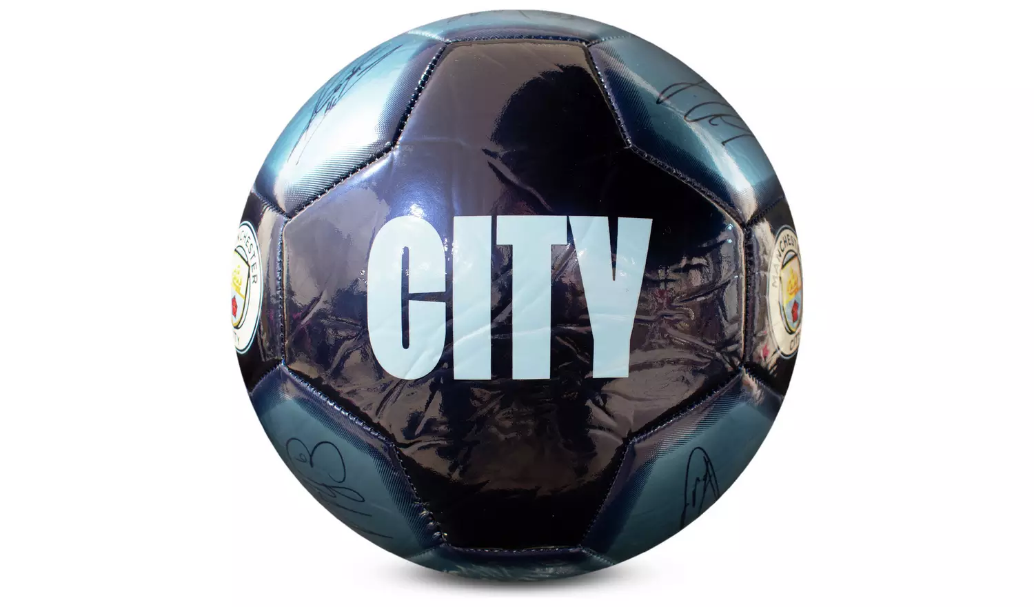 Manchester City FC Size 5 Signature Football - Blue