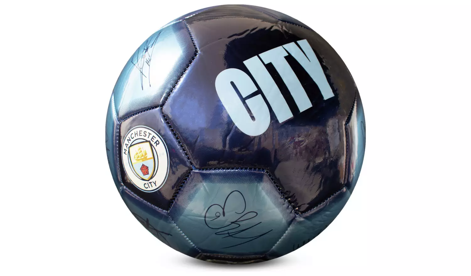 Manchester City FC Size 5 Signature Football - Blue