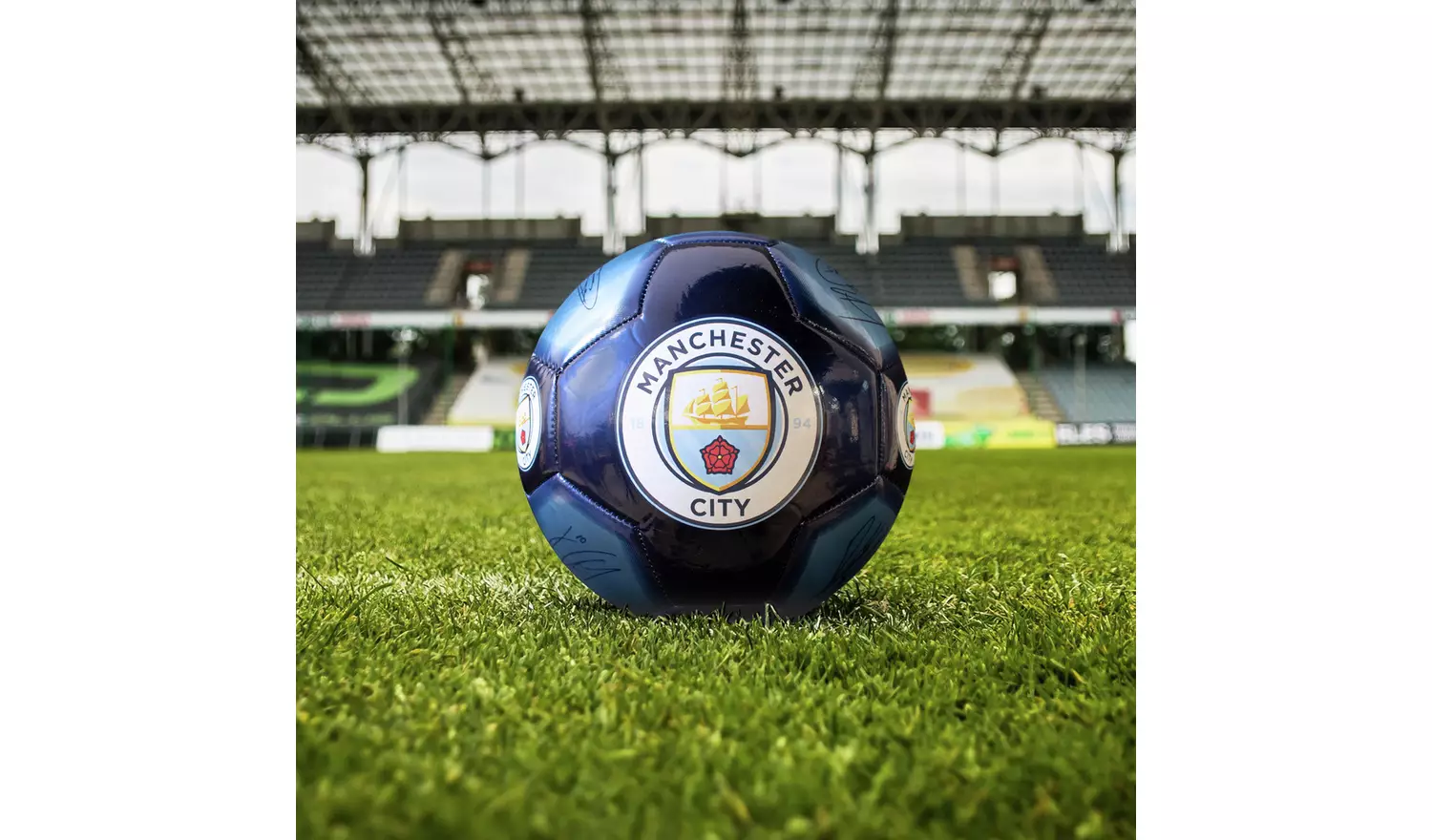 Manchester City FC Size 5 Signature Football - Blue